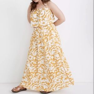 Madewell | Linen Blend Midi Skirt | Yellow | Sz XS